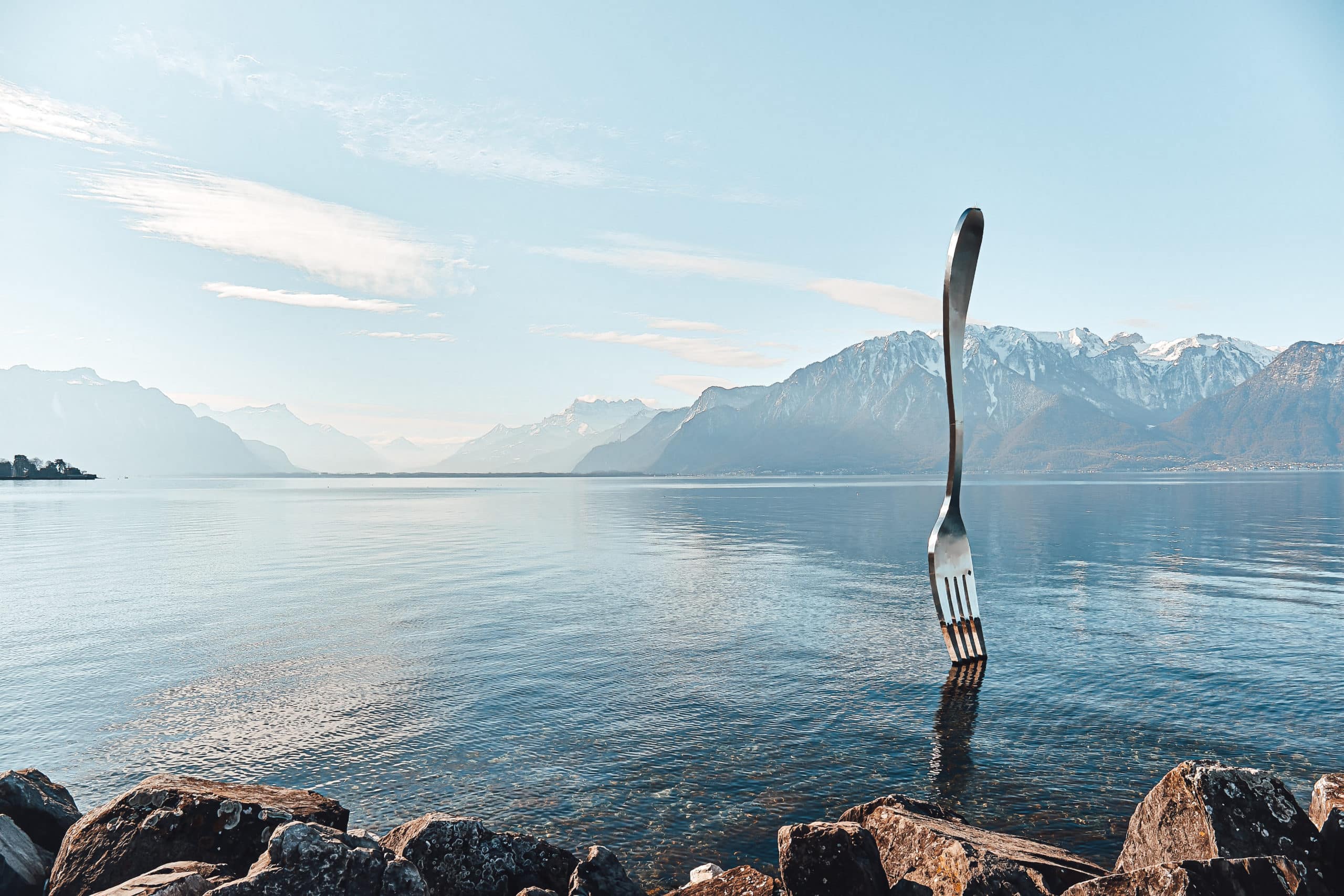 The Fork of Vevey in Lake Geneva, Switzerland